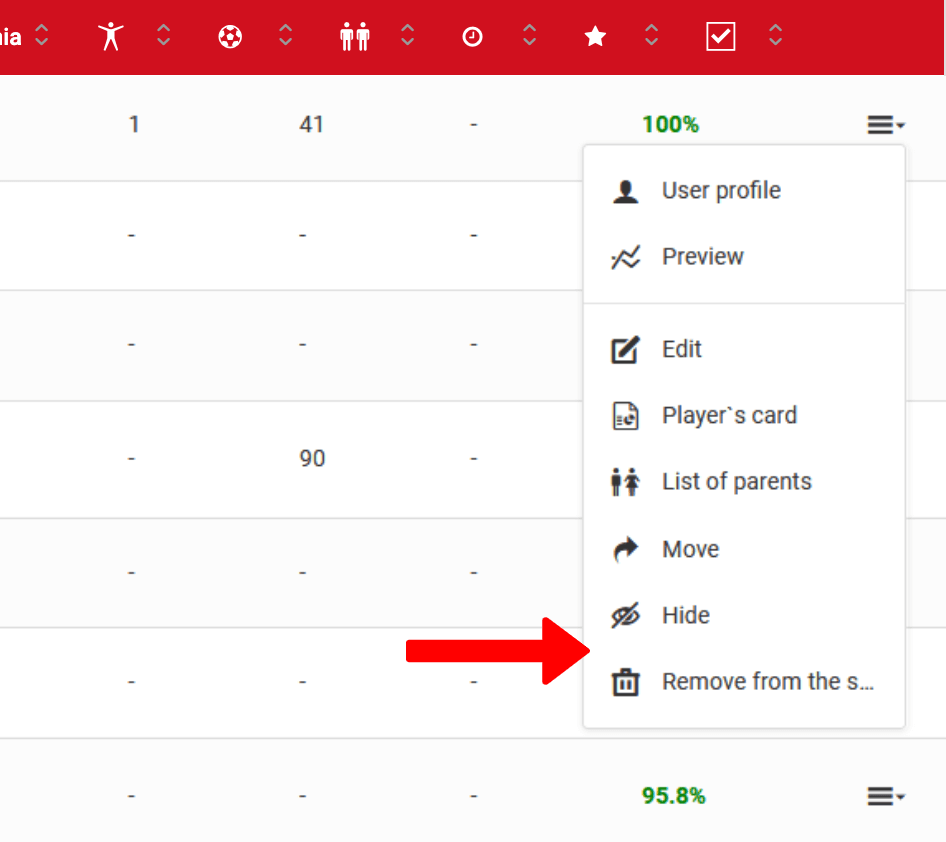Hide player option